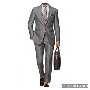 SuitSupply Washington Grey Wool Linen Suit 40 NWT